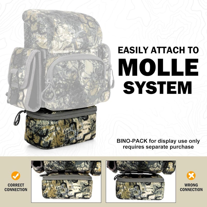 MOXULE Binocular Harness Bottom Pouch - Zippered Pocket Expandable Water-Resistant Detachable Storage Bag Attachment (Camo) - Image 5